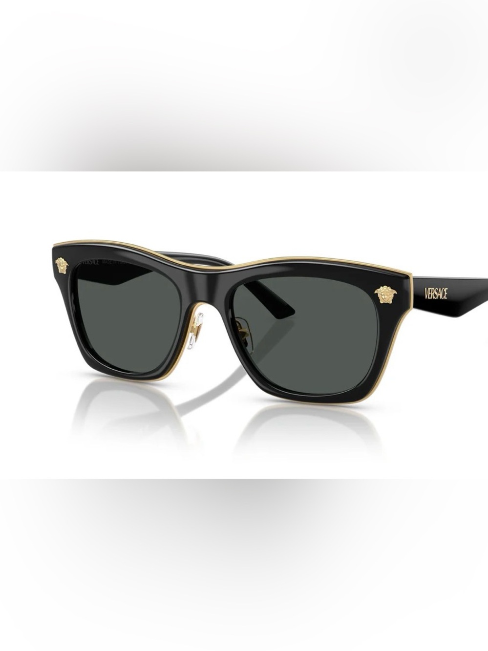 Versace Men’s Black Frame Sunglasses with Gold Medusa Accent Authentic